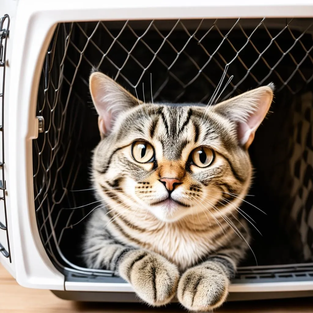 Cat in a carrier