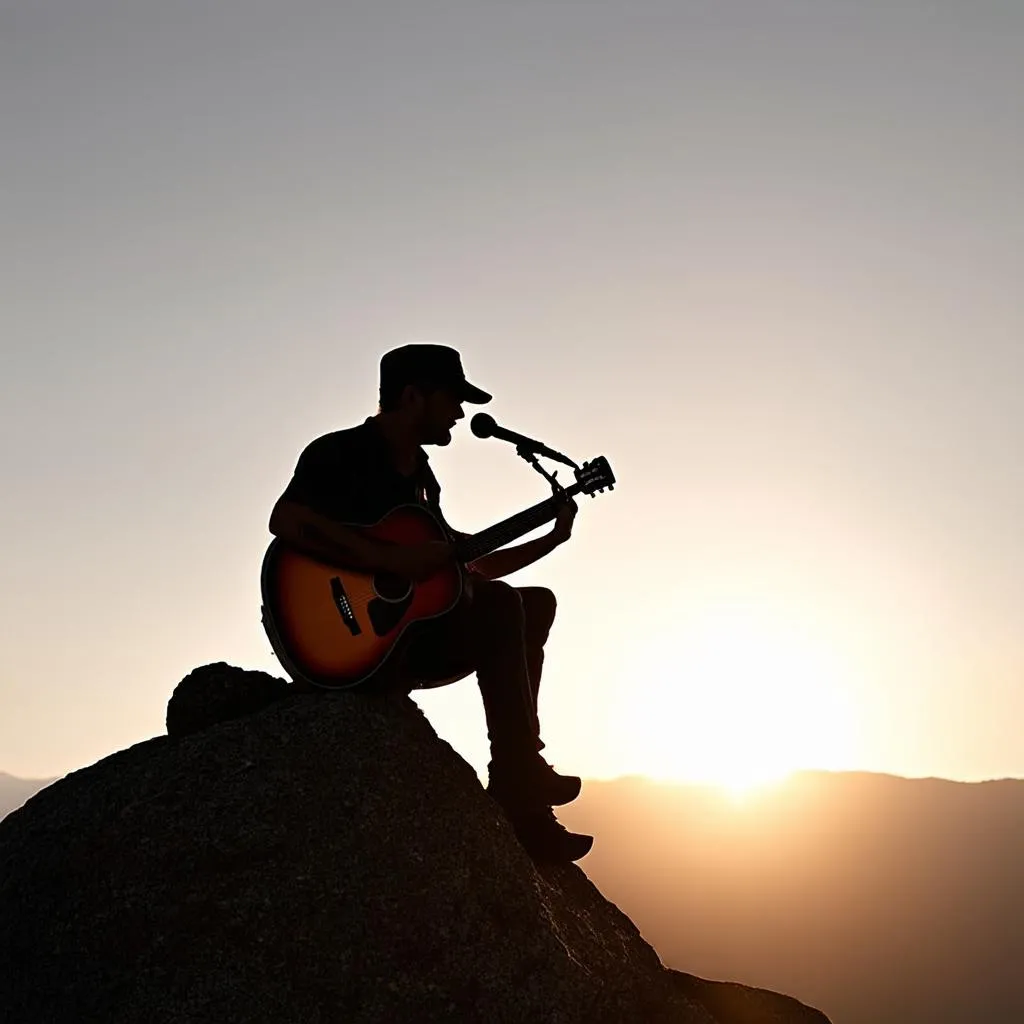 Traveling Musician on a Mountaintop