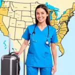 Traveling Phlebotomist with Luggage