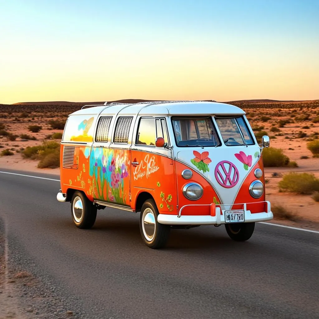 Traveling Show Car on the Open Road