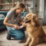 Traveling Vet Examining a Dog in Camden