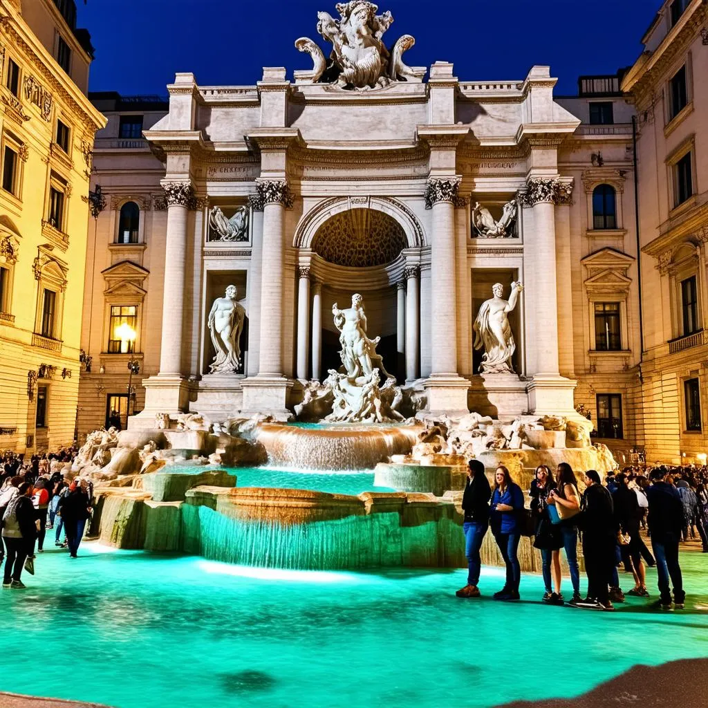 Trevi Fountain at Night