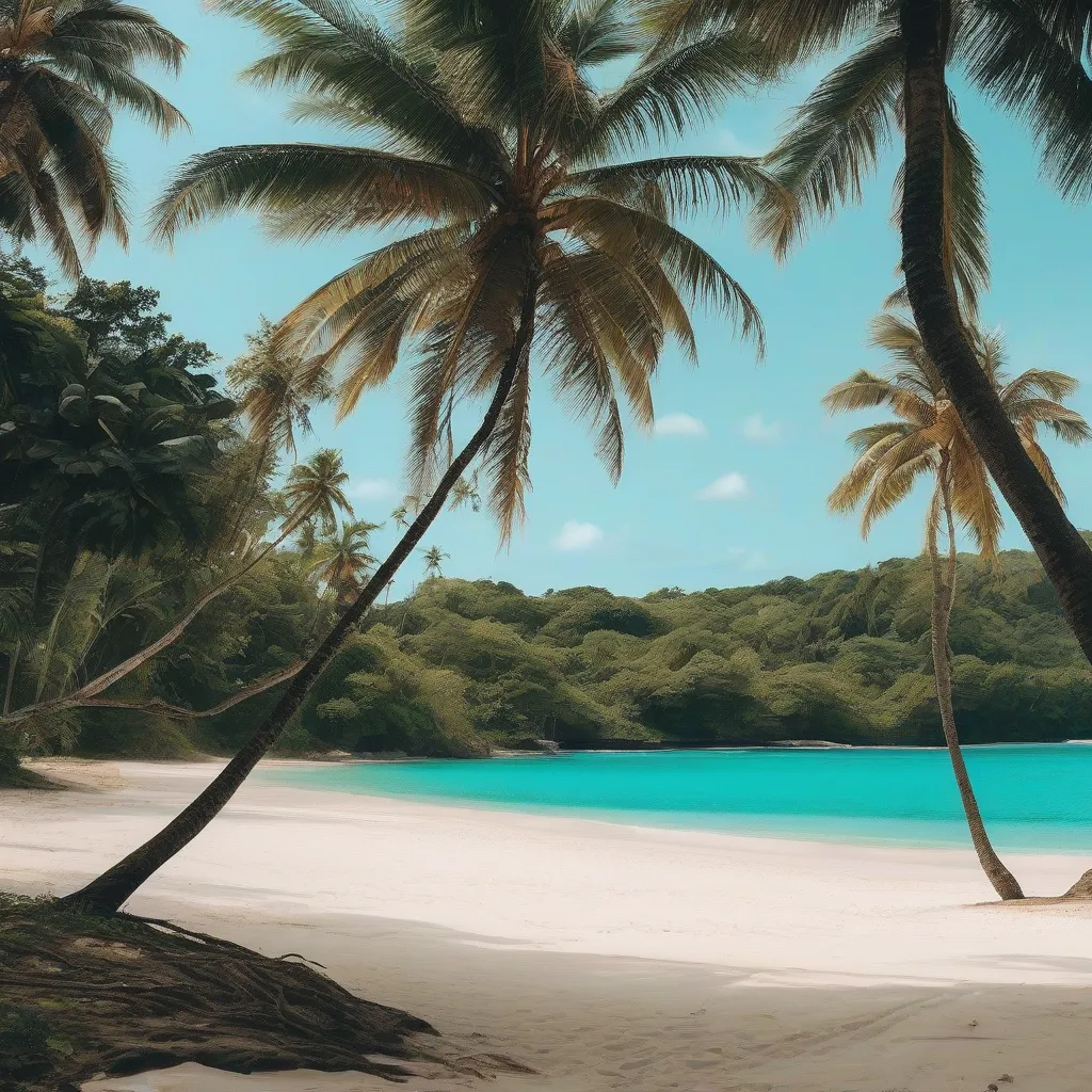 Picturesque beach in Tobago