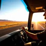 Truck driver on the open highway