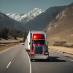 Truck Driving on a Scenic Highway