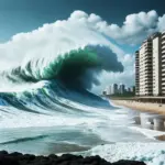 Tsunami Approaching Coastline