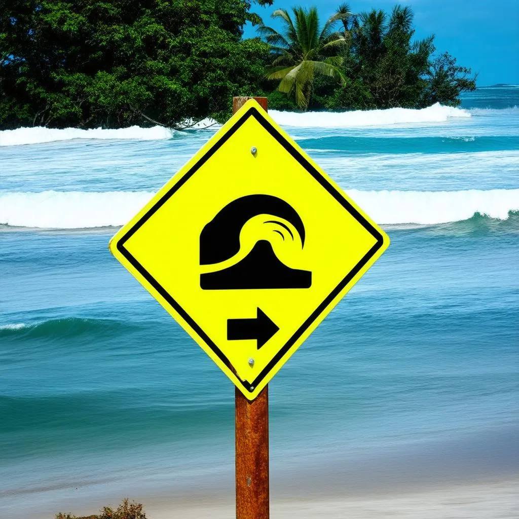 Tsunami Evacuation Route Sign