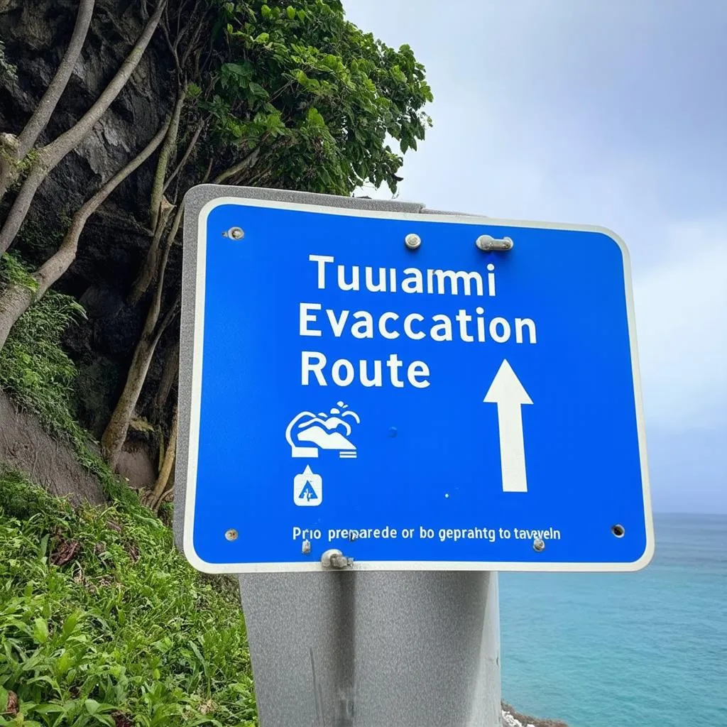 Tsunami Evacuation Route Sign