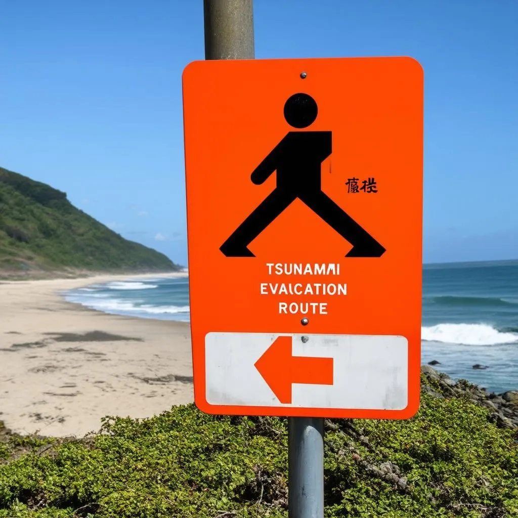 Tsunami Evacuation Route Sign