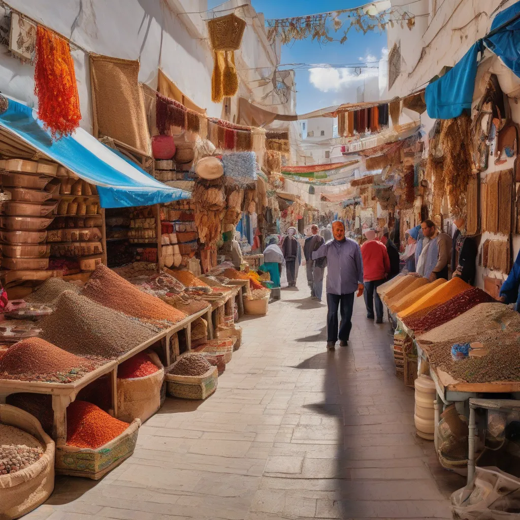 Bustling Medina Market in Tunisia