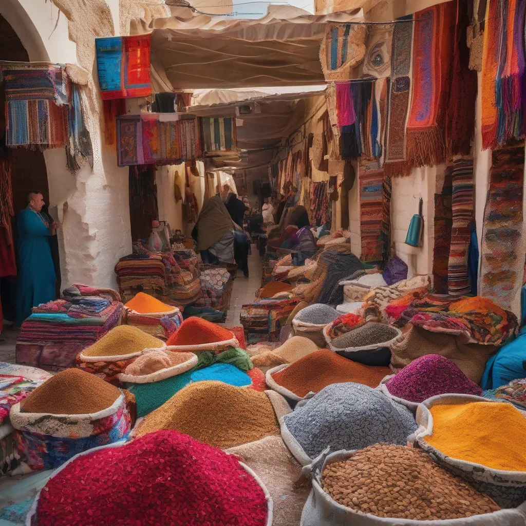 Bustling Tunisian Market