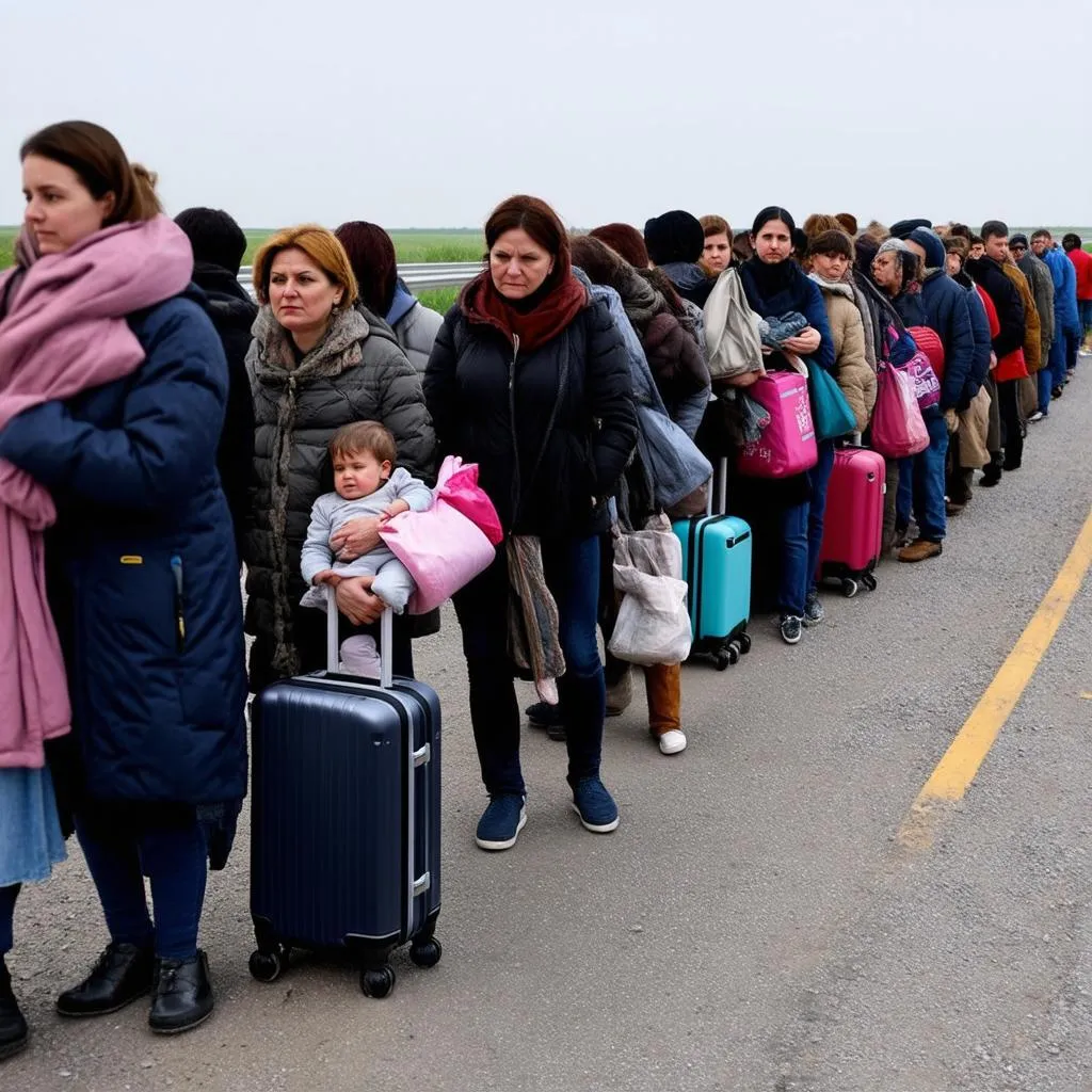 Ukrainian Refugees at the Border