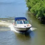 Boat Traveling Upstream