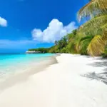 Crystal clear waters of US Virgin Islands beach