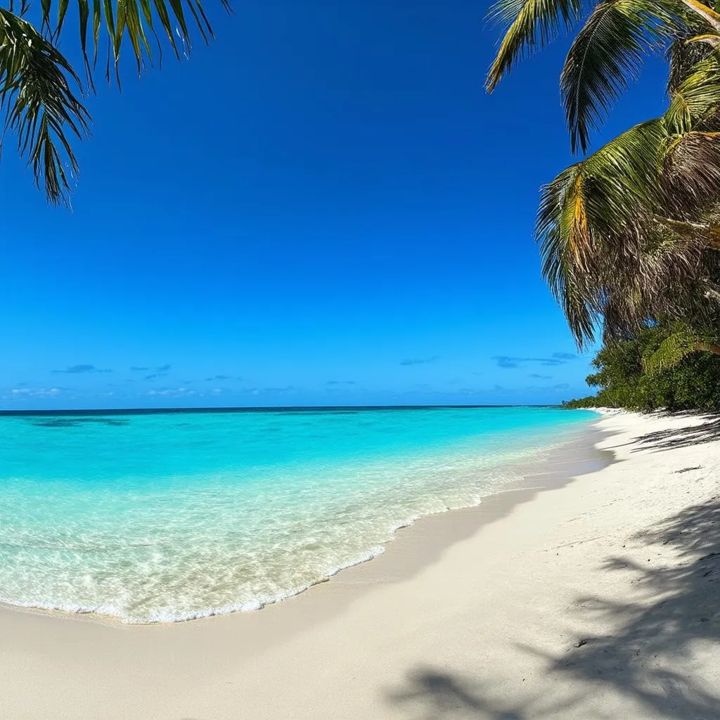 Turquoise waters and white sand beach in US Virgin Islands