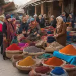 Bustling Market in Uzbekistan