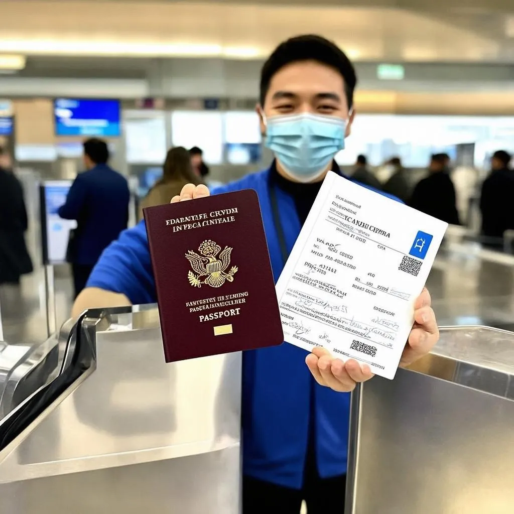 Vaccinated Traveler at Airport