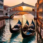 Venice Rialto Bridge at Sunset