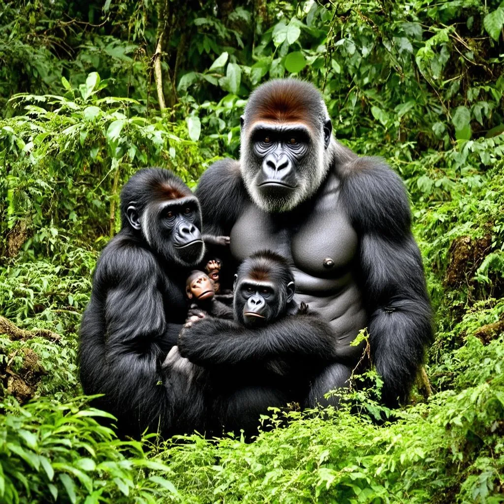 Mountain gorillas in Virunga National Park