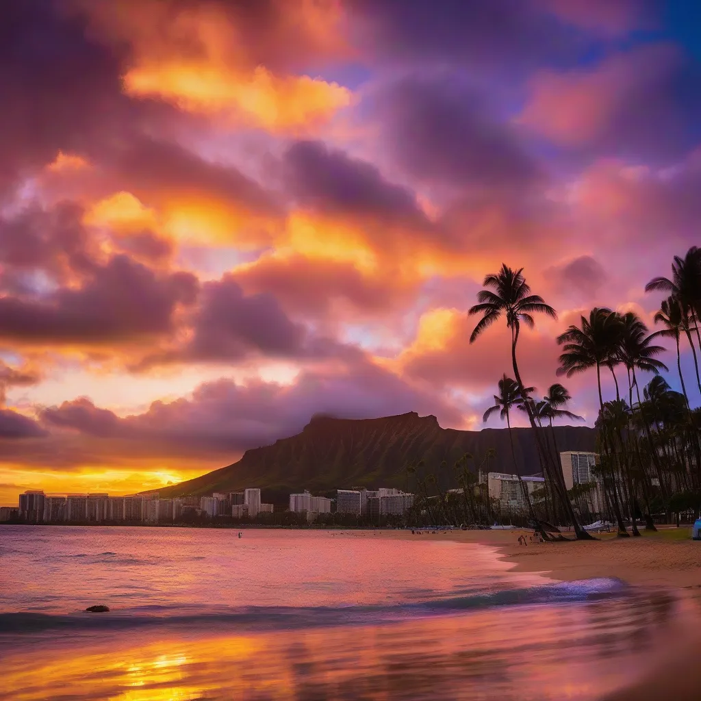 Waikiki Beach at Sunset