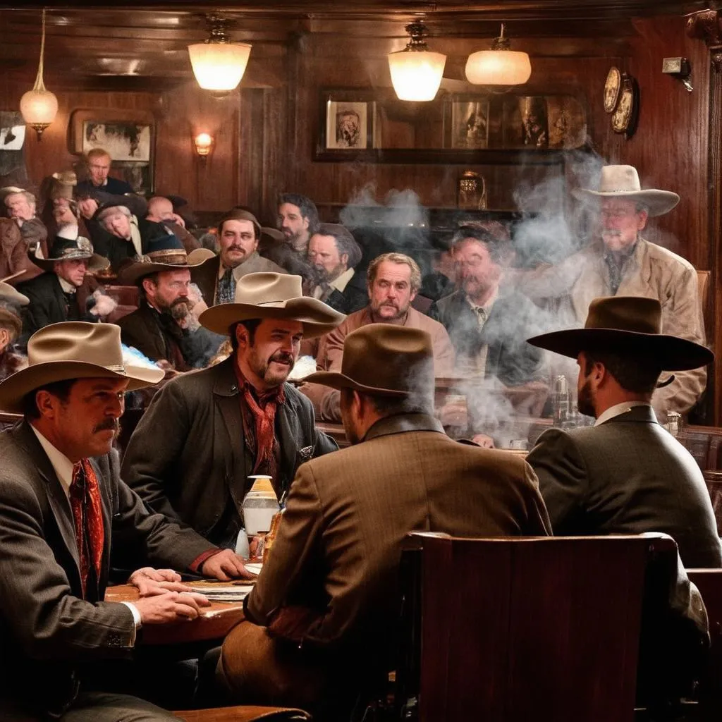 A bustling saloon in the Wild West