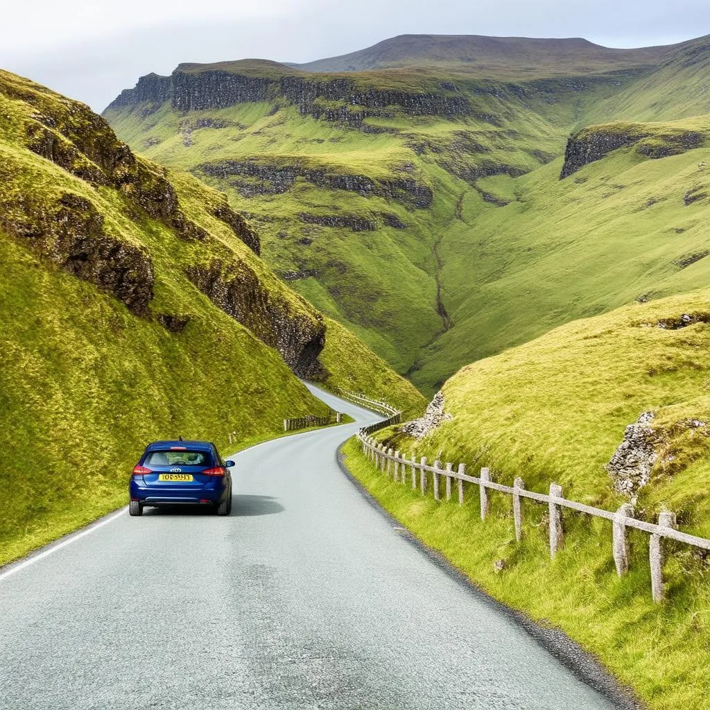 Winding Road Through Scottish Highlands