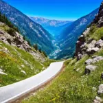 Winding Road Through Mountain Pass