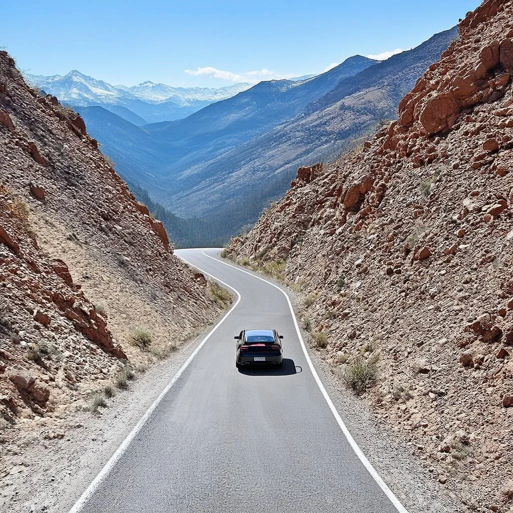 Winding Road Through Mountains