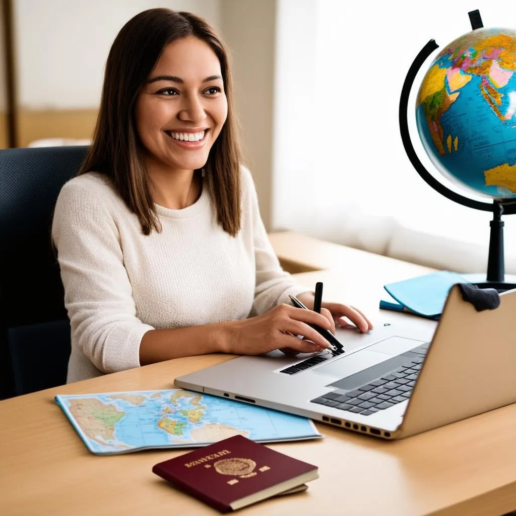 Woman Applying for a Travel Visa