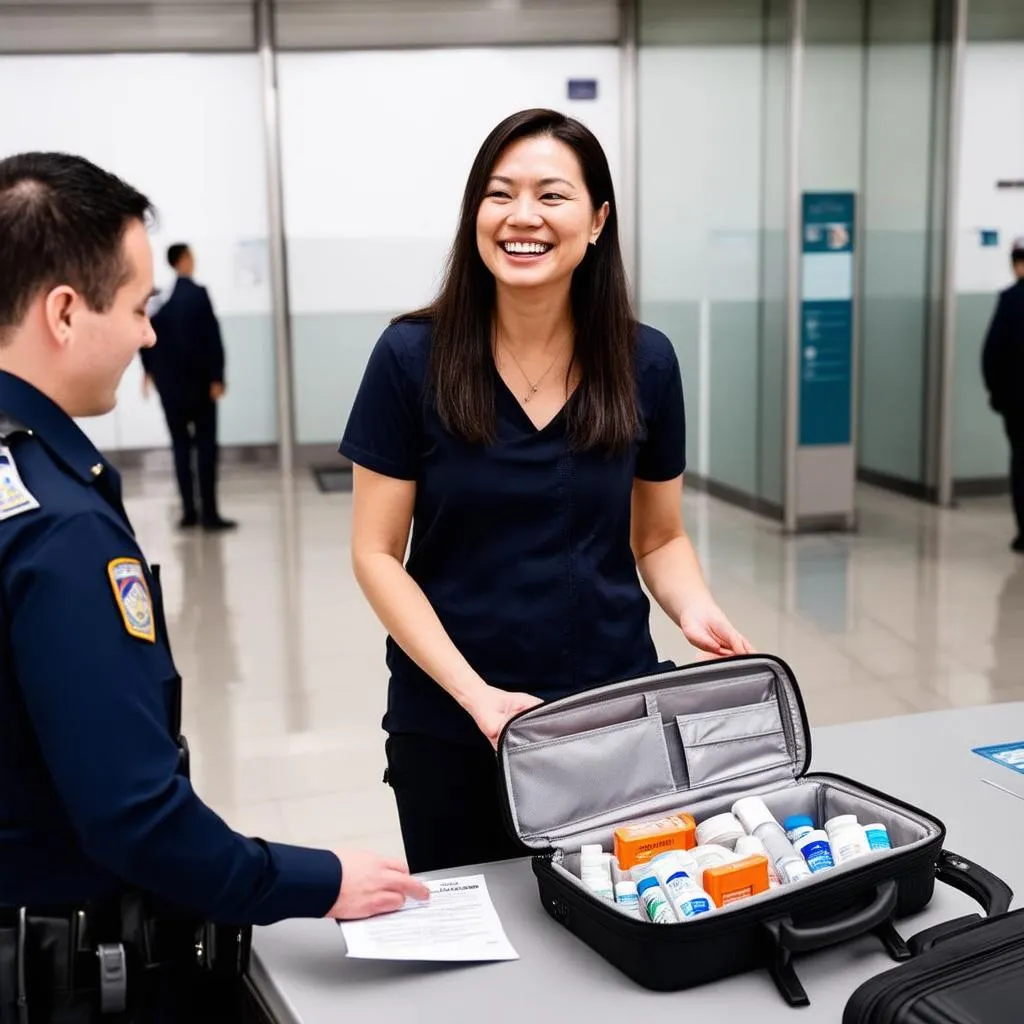 Woman at Airport Security