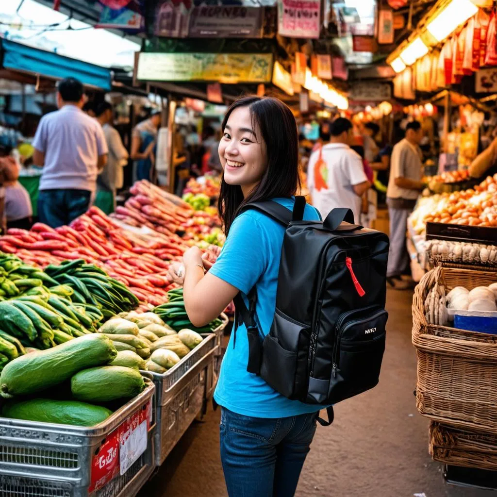 Woman Backpacking Southeast Asia