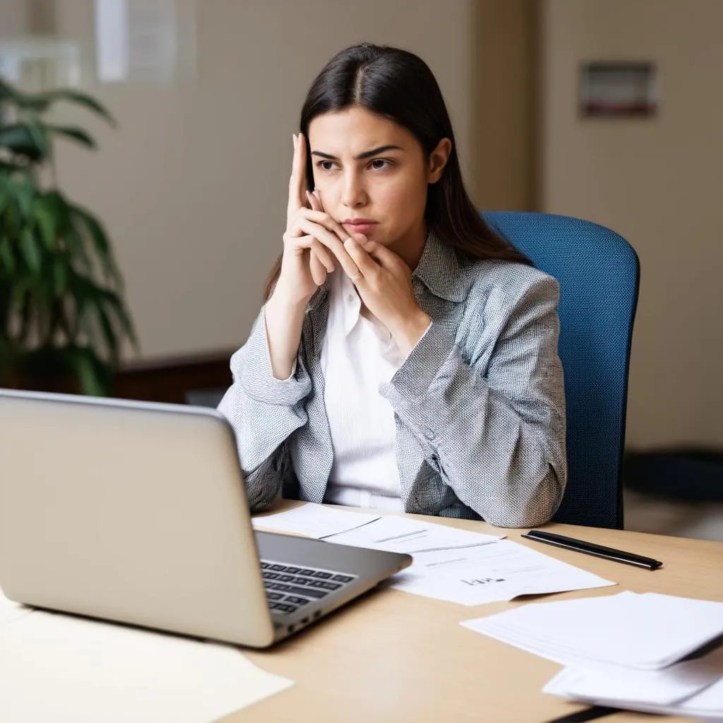 Traveler Checking Travel Advisories on Laptop