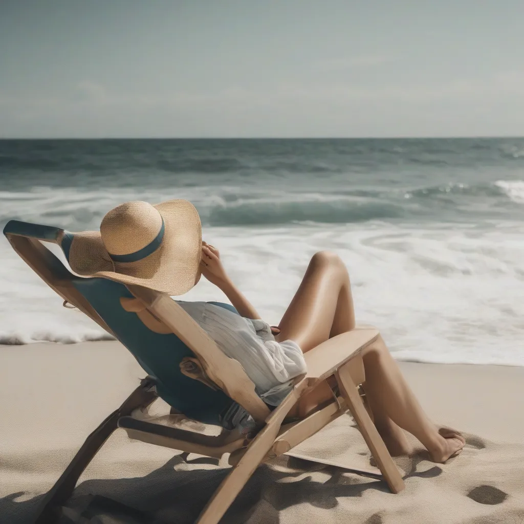 Woman relaxing on a beach