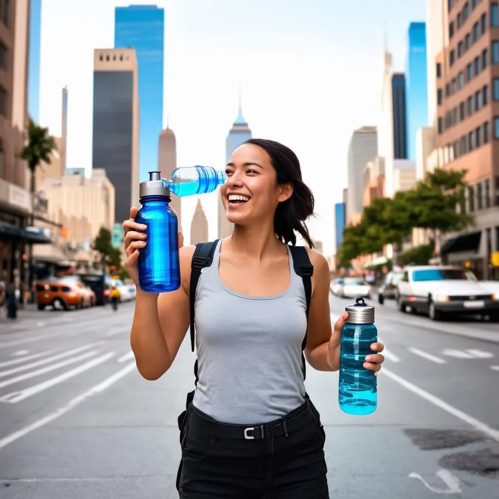 Woman Enjoying Travel With Water