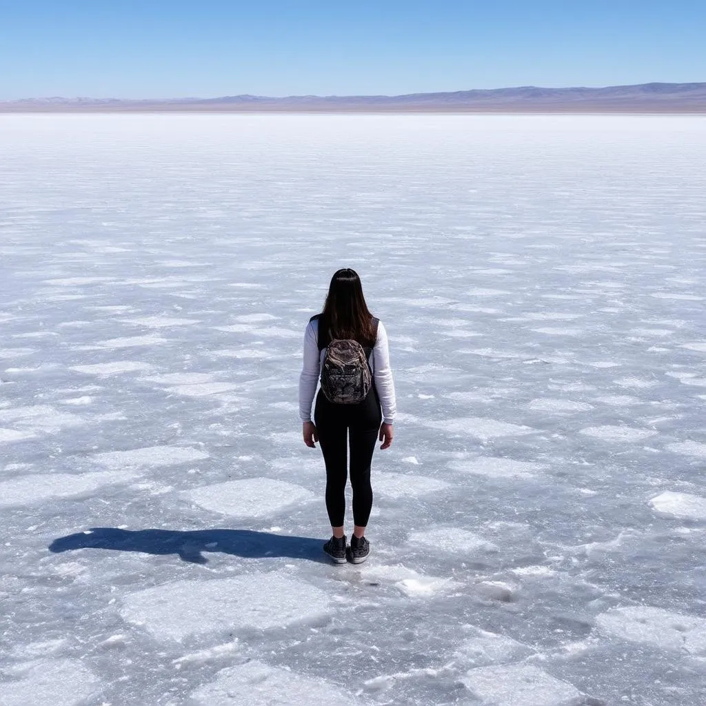 Woman Exploring Salar de Uyuni