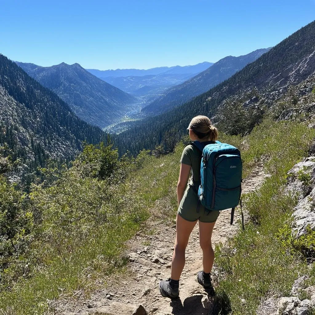 Woman Hiking in the Mountains