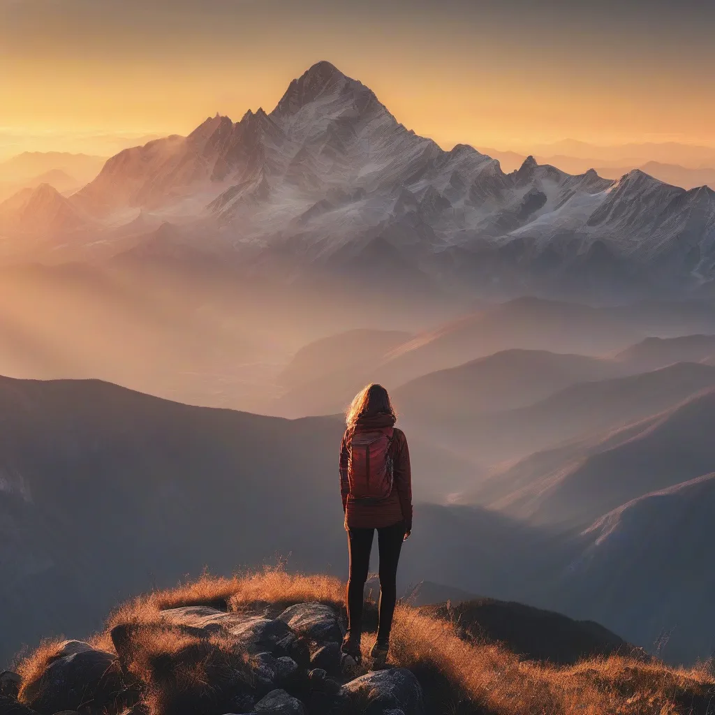 Woman Admiring Mountains