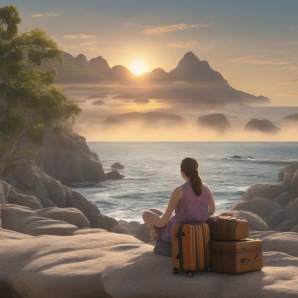 Woman Meditating by the Ocean