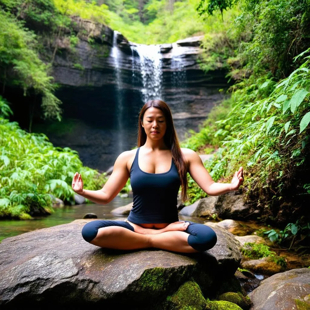 Woman Meditating in Nature