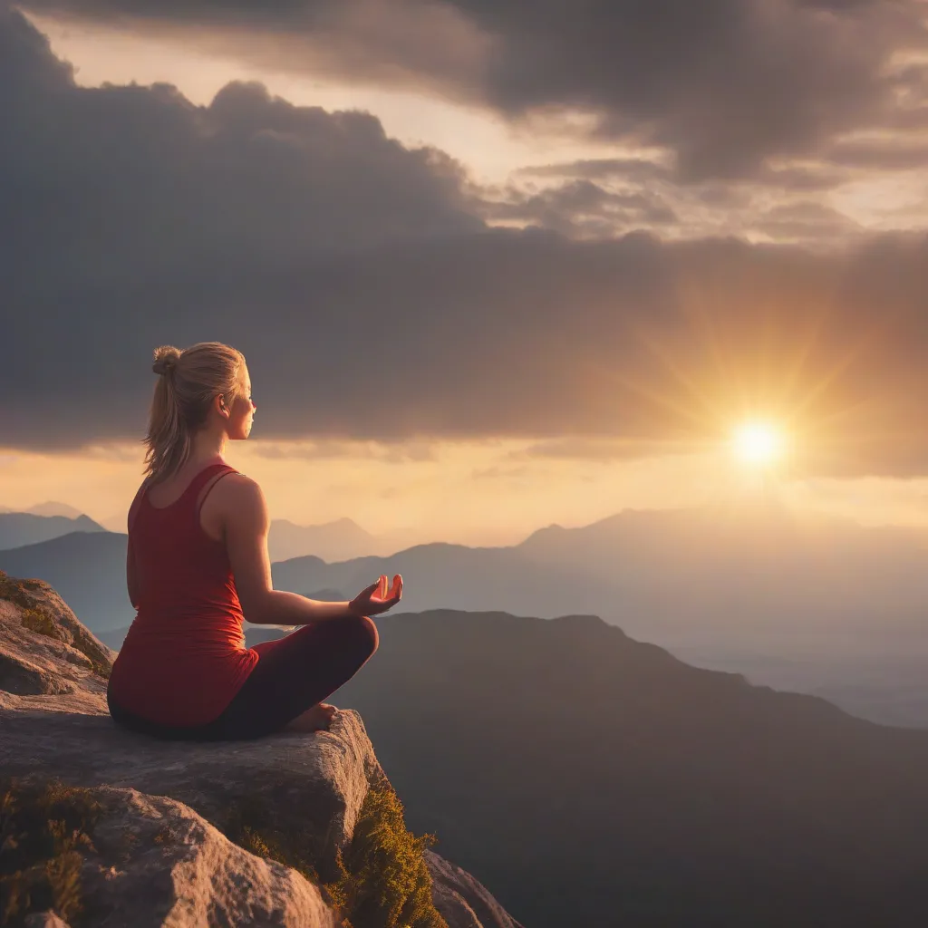 Meditating on Mountain Top