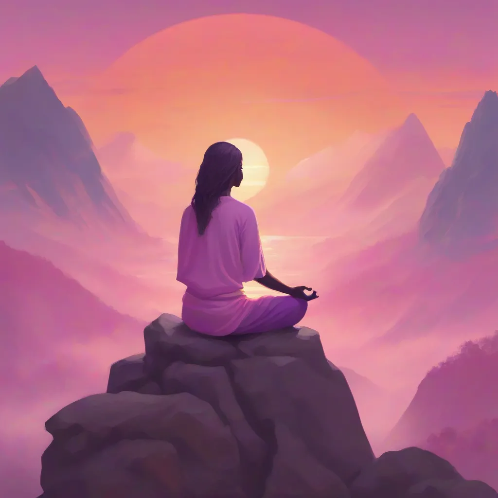 Woman Meditating on Mountaintop