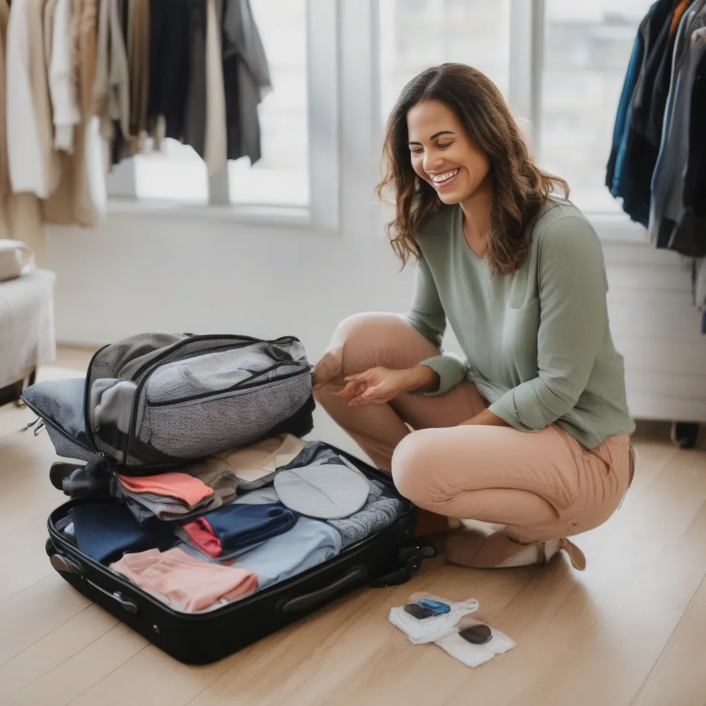 Woman Packing for a Trip