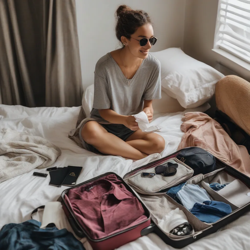 Woman Packing Suitcase for Trip