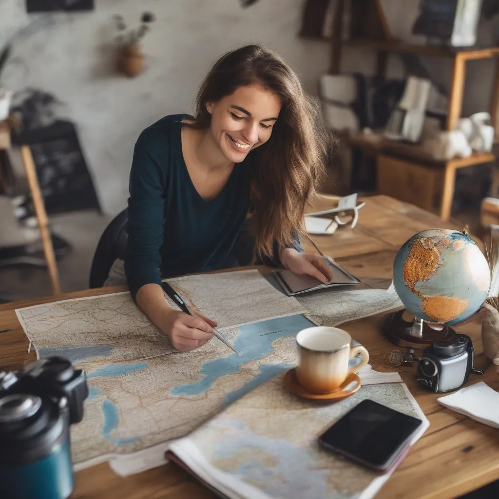 Woman Planning Trip