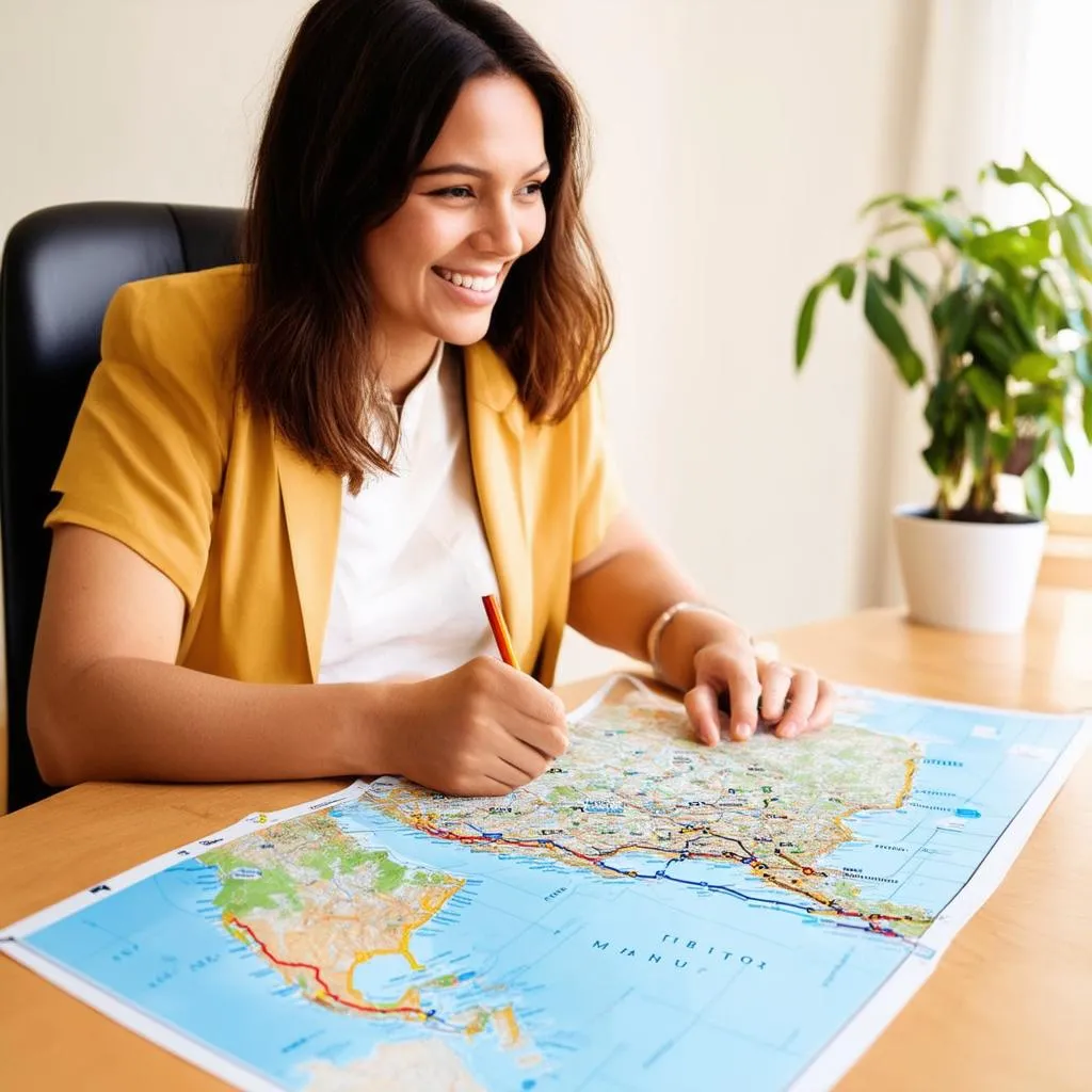 Woman Planning Trip