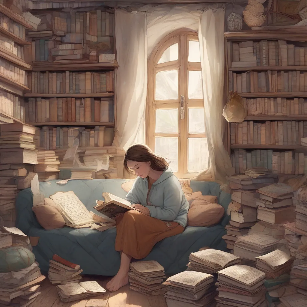 Woman Reading in a Cozy Corner