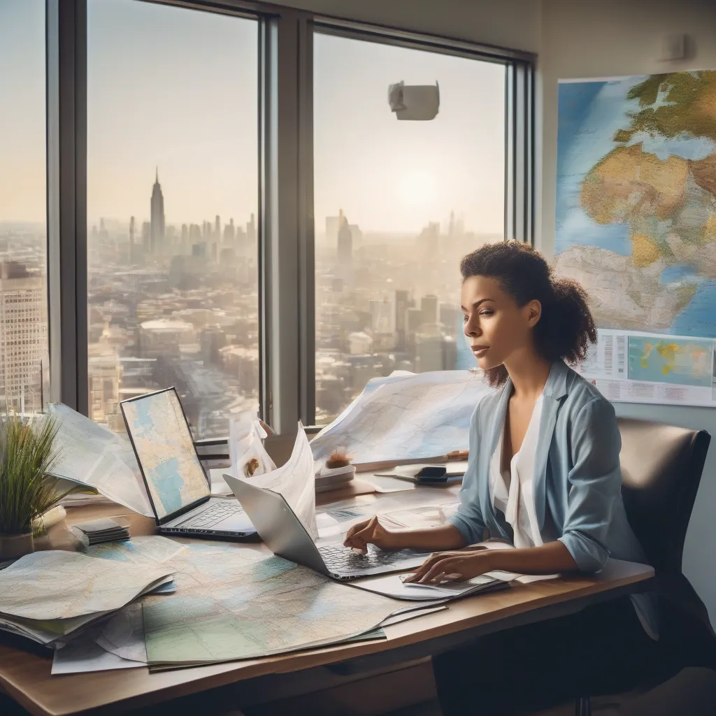 Woman researching medical tourism options on her laptop