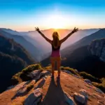 Woman on Mountain Peak