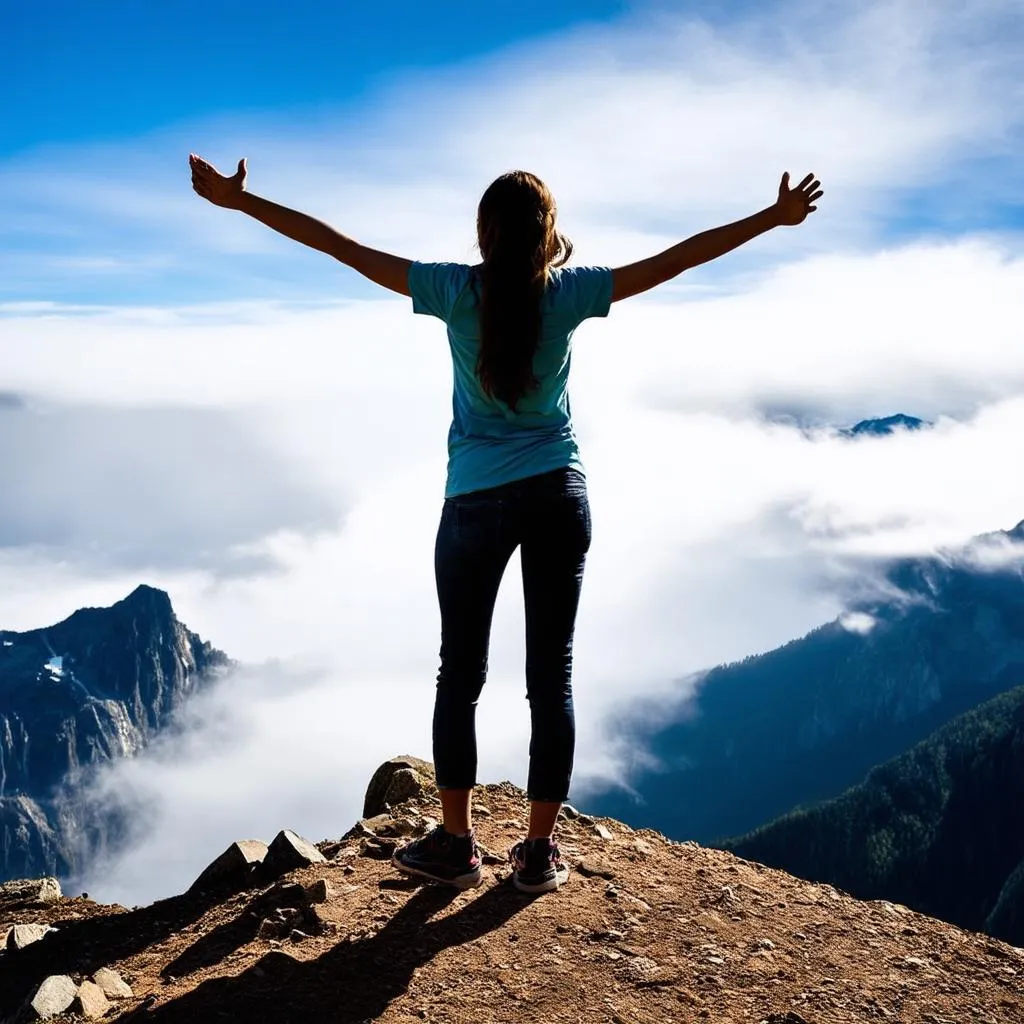 Woman on Mountain Peak