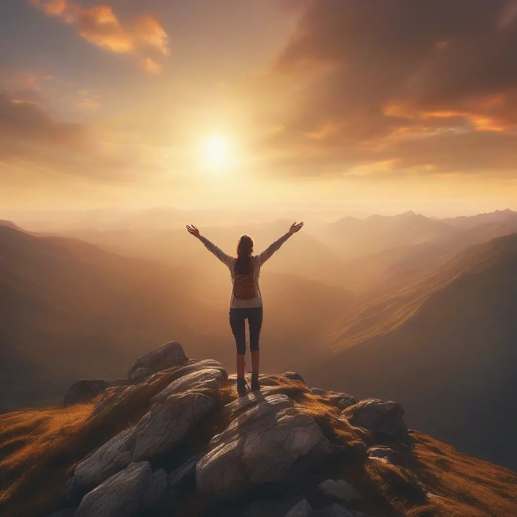 Woman on Mountain Peak